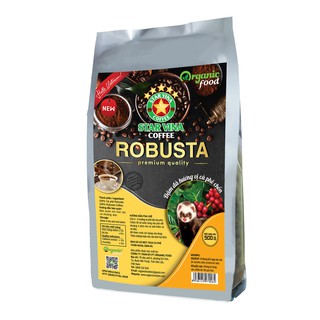 Cà phê robusta hạt rang mộc nguyên chất 500gr - pha phin, pha máy
