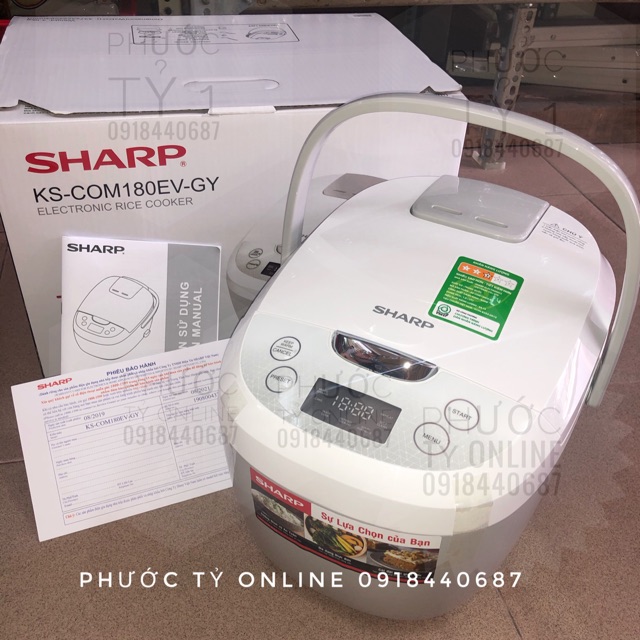 Nồi Cơm Điện Tử SHARP KS-COM180EV-GY