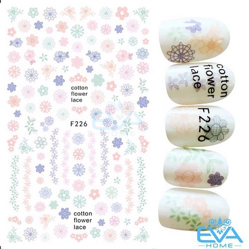 [ Lẻ ] Sticker dán móng tay hình hoa cotton xinh xắn F226