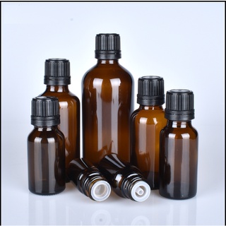 Chai thủy tinh NÂU nắp vặn ĐEN 5ml 10ml 15ml 20ml 30ml 50ml 100ml - Lọ chiết tinh dầu, serum du lịch.