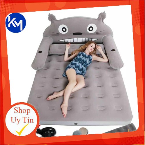 Giường Hơi Hình Thú- Đệm Hơi Hình Thú 1 Tầng Cao Cấp, tặng kèm bơm, miếng vá và gối đầu