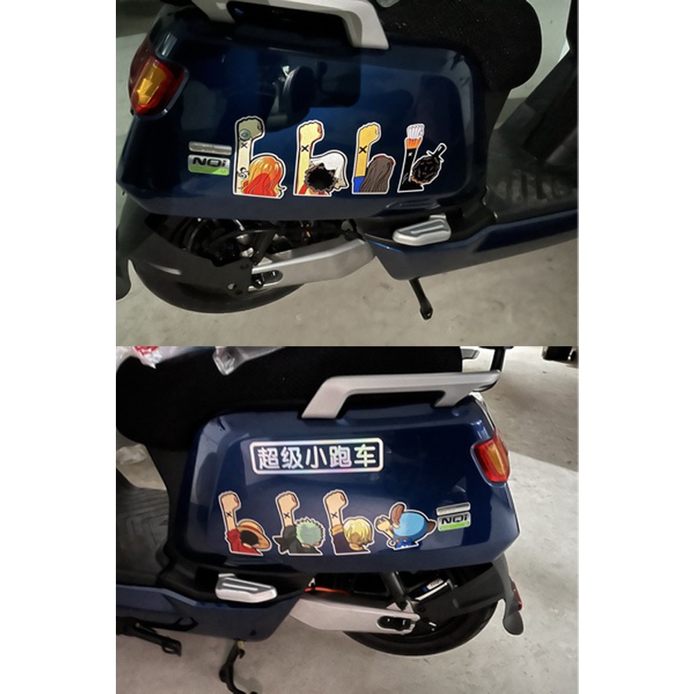 &quot;One Piece&quot; Luffy Phản quang Nhãn dán Roronoa Zoro Tony Tony Chopper Phim hoạt hình Cửa ô tô Kính chắn gió Decal Dán trang trí xe máy