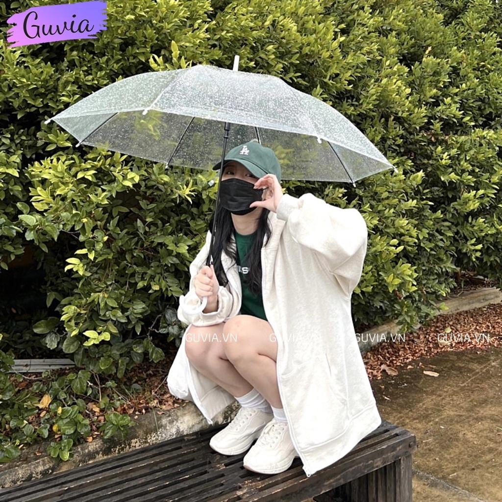 Áo Khoác Nỉ TRƠN TAY PHỒNG Dây Kéo Zip Nam Nữ Ulzzang Unisex Form Rộng Đẹp GUVIA