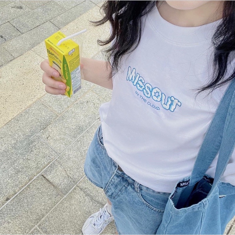Áo Thun unisex MISSOUT CLOUD TEE nam nữ Full tag Tay cổ