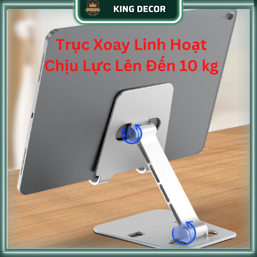 Giá đỡ điện thoại, giá đỡ máy tính bảng bằng hộp kim nhôm cao cấp King Of Decor