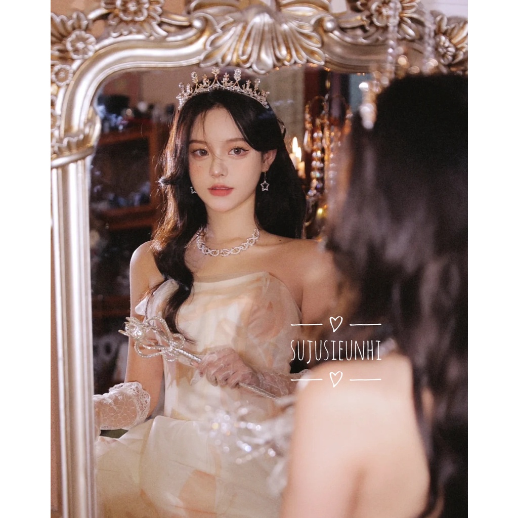 (3 mẫu) vương miện cô dâu họa tiết hình lá, giọt nước đính ngọc và đá nhân tạo/ phụ kiện đội đầu chụp ảnh, sinh nhật