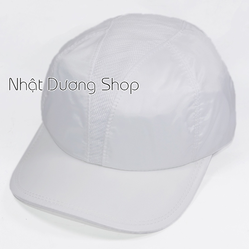 Nón kết dù TS lưới ở giữa - Trắng chất liệu vải dù cao cấp kết hợp lưới xịn, thích hợp cho mấy ace dân chơi nón nha