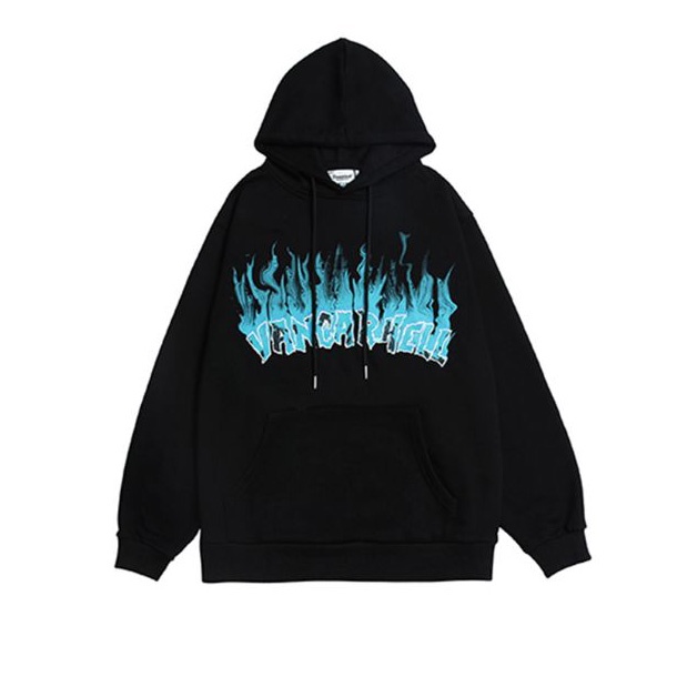 ARTANNIE Ready Stock- Áo khoác nữ mùa thu Plus nhung Phong cách giản dị Hip Hop Flame Letter Couple Hoodie | BigBuy360 - bigbuy360.vn