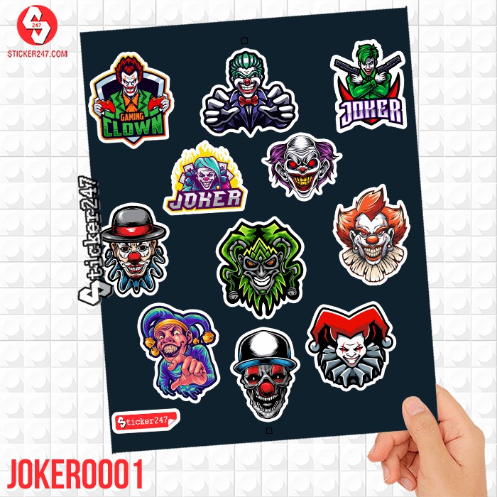 𝗦𝘁𝗶𝗰𝗸𝗲𝗿 dán hình hề Joker nhiều mẫu 1 set | JOKER0001 | Sticker 247