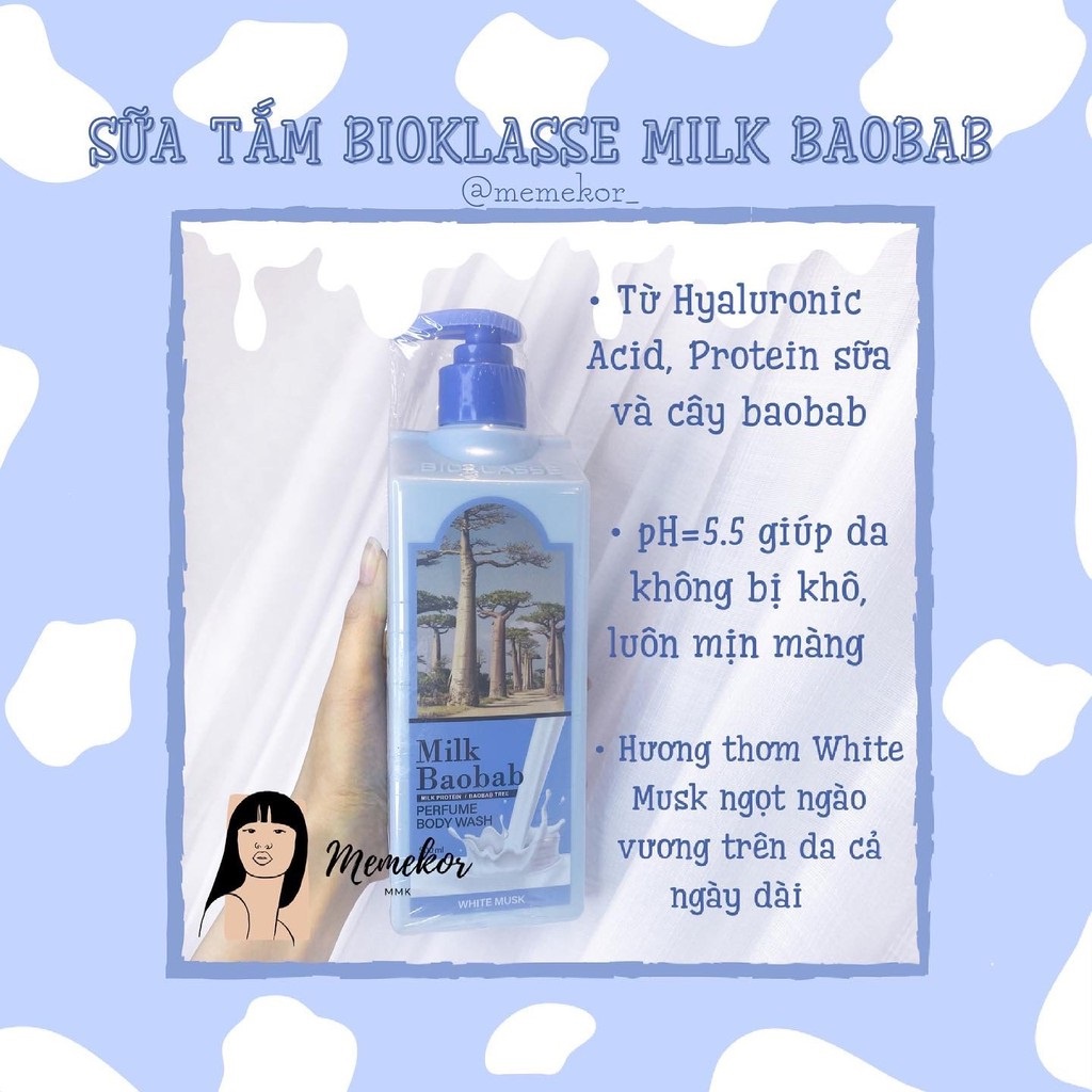 Sữa tắm MilkBaobab 500ml chiết xuất xạ hương trắng