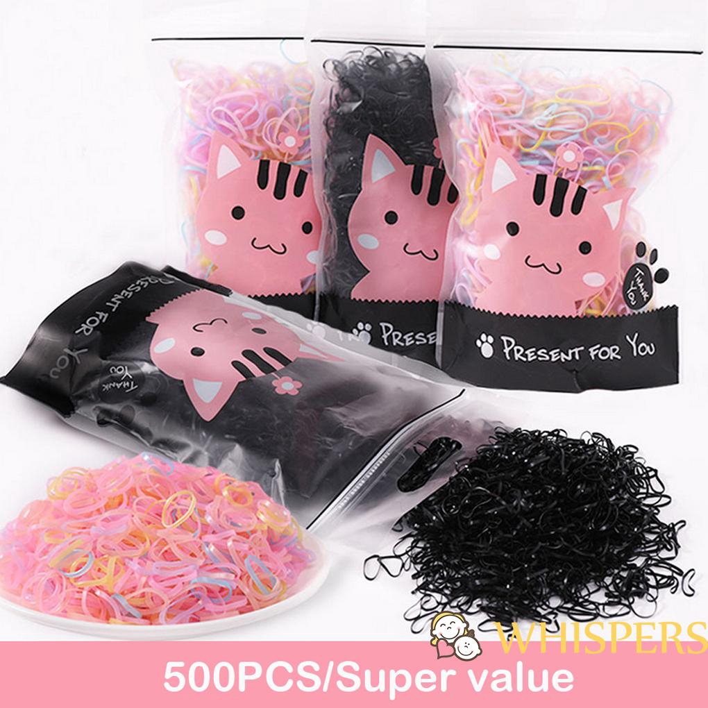 Túi 500 dây thun buộc tóc co giãn đơn giản tiện lợi