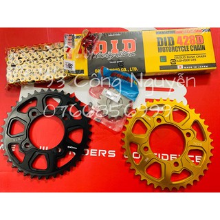 combo nhông sên đĩa did đia nhôm 7075 ex 135