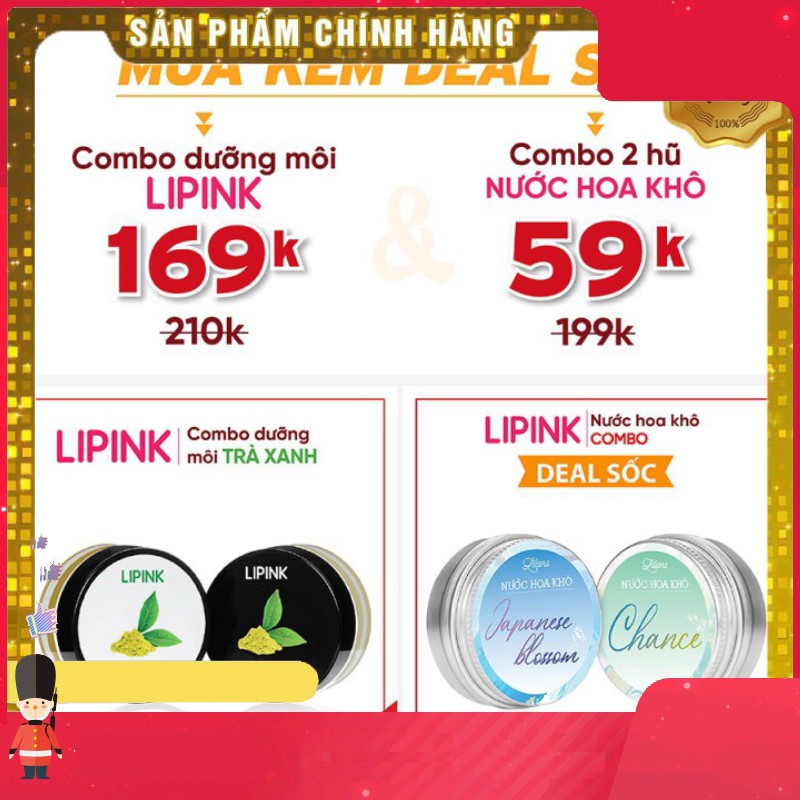 Combo son dưỡng môi LIPINK Trà Xanh - Son dưỡng môi MỀM MỊN - CĂNG HỒNG tự nhiên dưỡng môi căng mịn