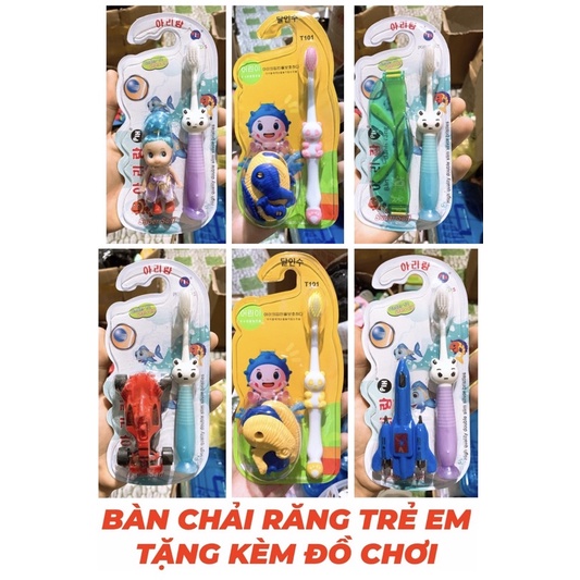 BÀN CHẢI ĐÁNH RĂNG TRẺ EM.TẶNG KÈM BÚP BÊ-SIÊU NHÂN-KÍNH-Ô TÔ…..