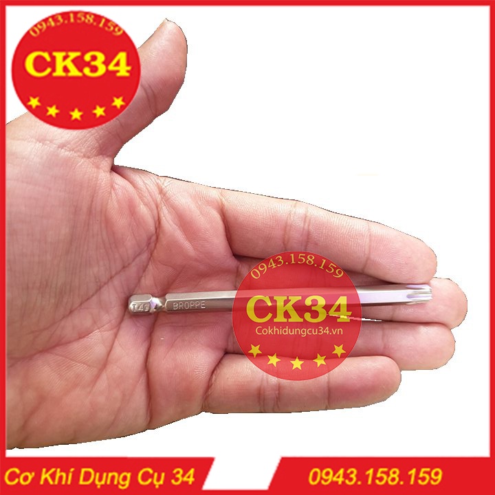 Hoa thị có lỗ, Lục giác bông T40 dài 100mm BROPPE