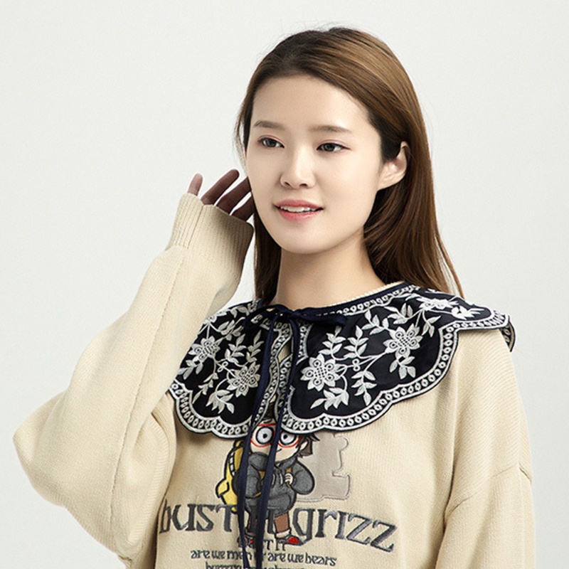 Khăn Choàng Vai Giả Khăn Choàng Thêu Hoa Phối Dây Cột Kiểu Vintage