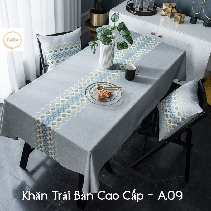 A09_Khăn trải bàn Cao Cấp hình vuông/chữ nhật chất liệu cotton 100% Phong cách Bắc Âu