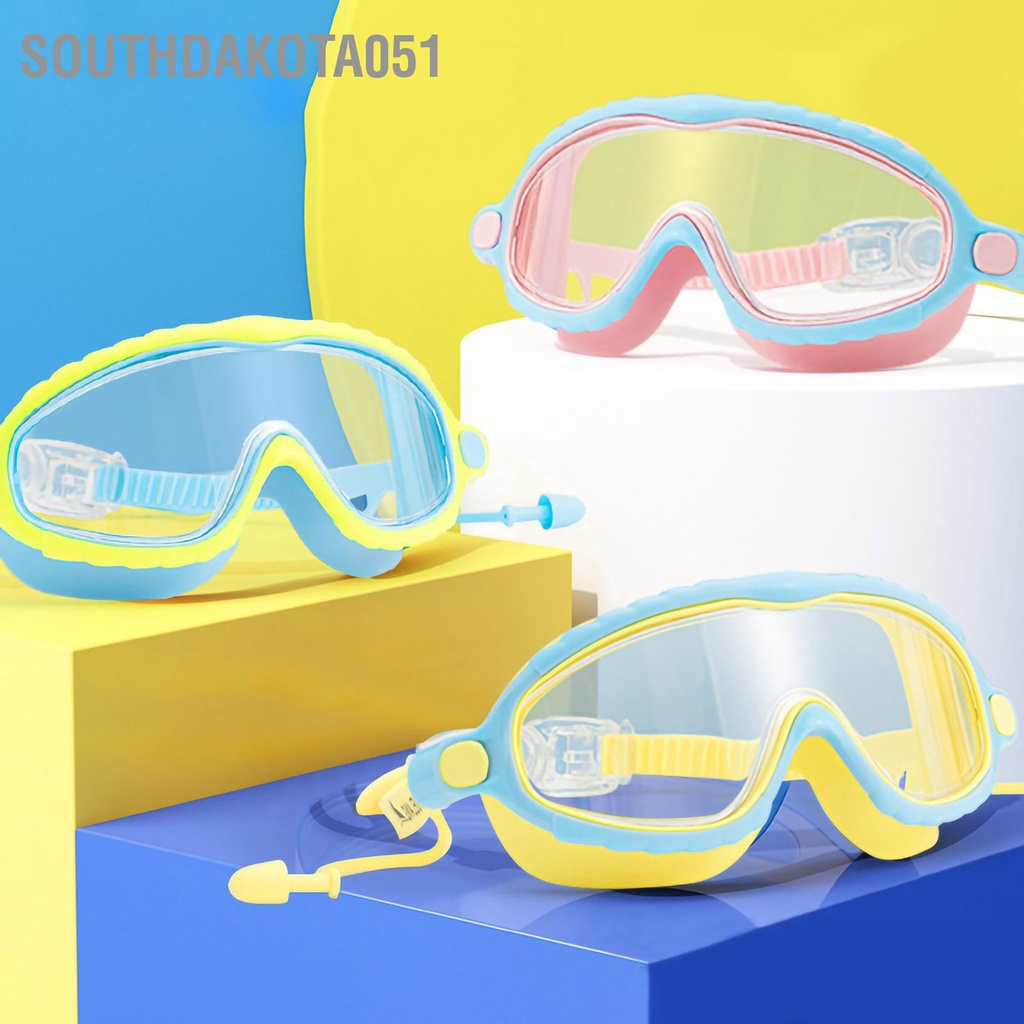 [Hàng HOT] Kính bơi trẻ em không gọng + kèm nút bịt tai góc siêu rộng Chống Nước Và Sương Mù Trong Suốt【Southdakota051】