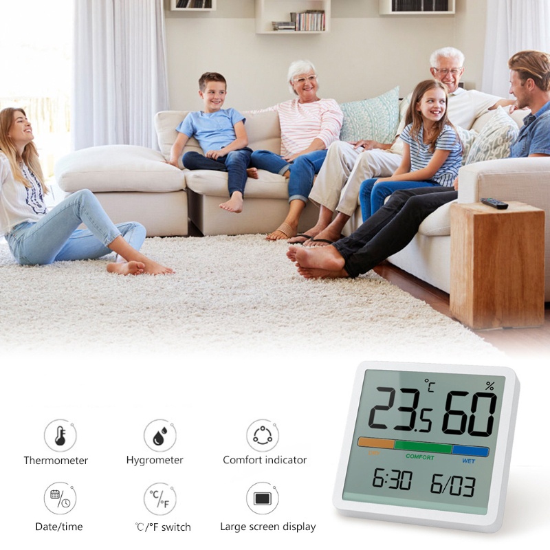 Đồng Hồ Kỹ Thuật Số Để Bàn Đo Nhiệt Độ &amp; Độ Ẩm Không Khí