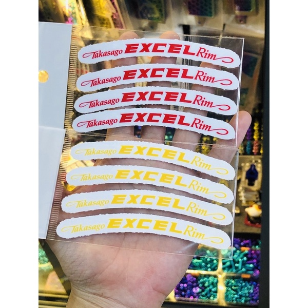 Bộ Tem Dán Niềng Excel Với Hai Phối Màu Vàng Và Đỏ