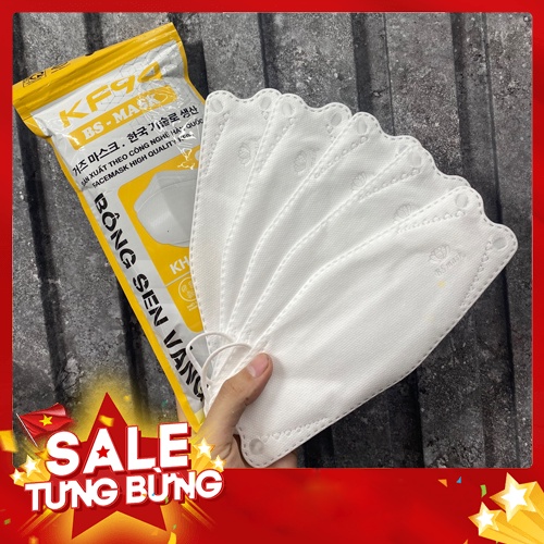 Túi 10 Chiếc Khẩu Trang KF94 Bông Sen Vàng Chọn Màu