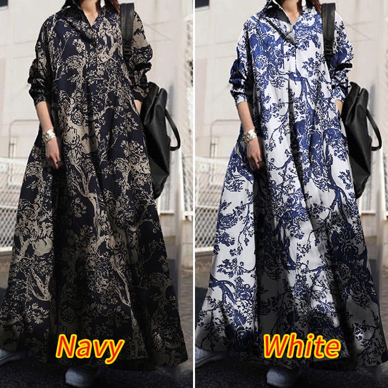 Đầm Maxi Nữ ZANZEA Tay Ngắn Sành Điệu Thời Trang