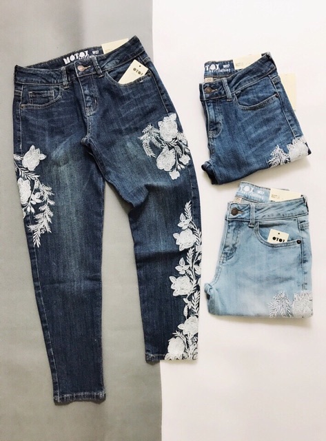 jeans xuất khẩu thiêu hoa