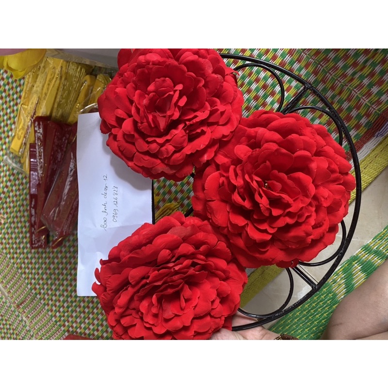 Hoa giả_ Bông hoa mẫu đơn siêu to sezi 15 cm trang trí decor siêu đẹp