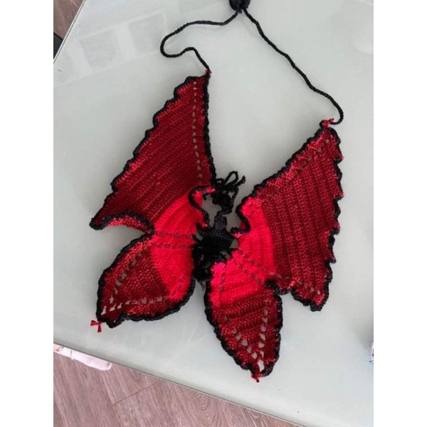 Áo Butterfly crochet croptop y2k ver 2 - len móc hình bươm bướm handmade - ẢNH THẬT