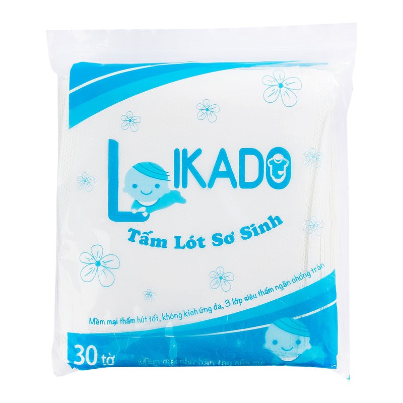 Tấm lót phân xu sơ sinh 3 lớp Likado (gói 30 tờ)