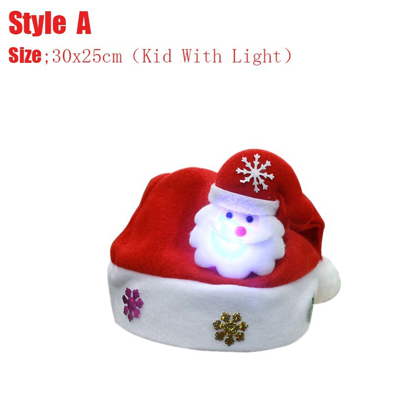 Mũ Giáng Sinh Có Đèn LED Phát Sáng Mừng Năm Mới Hình Người Tuyết ElK Ông Già Noel