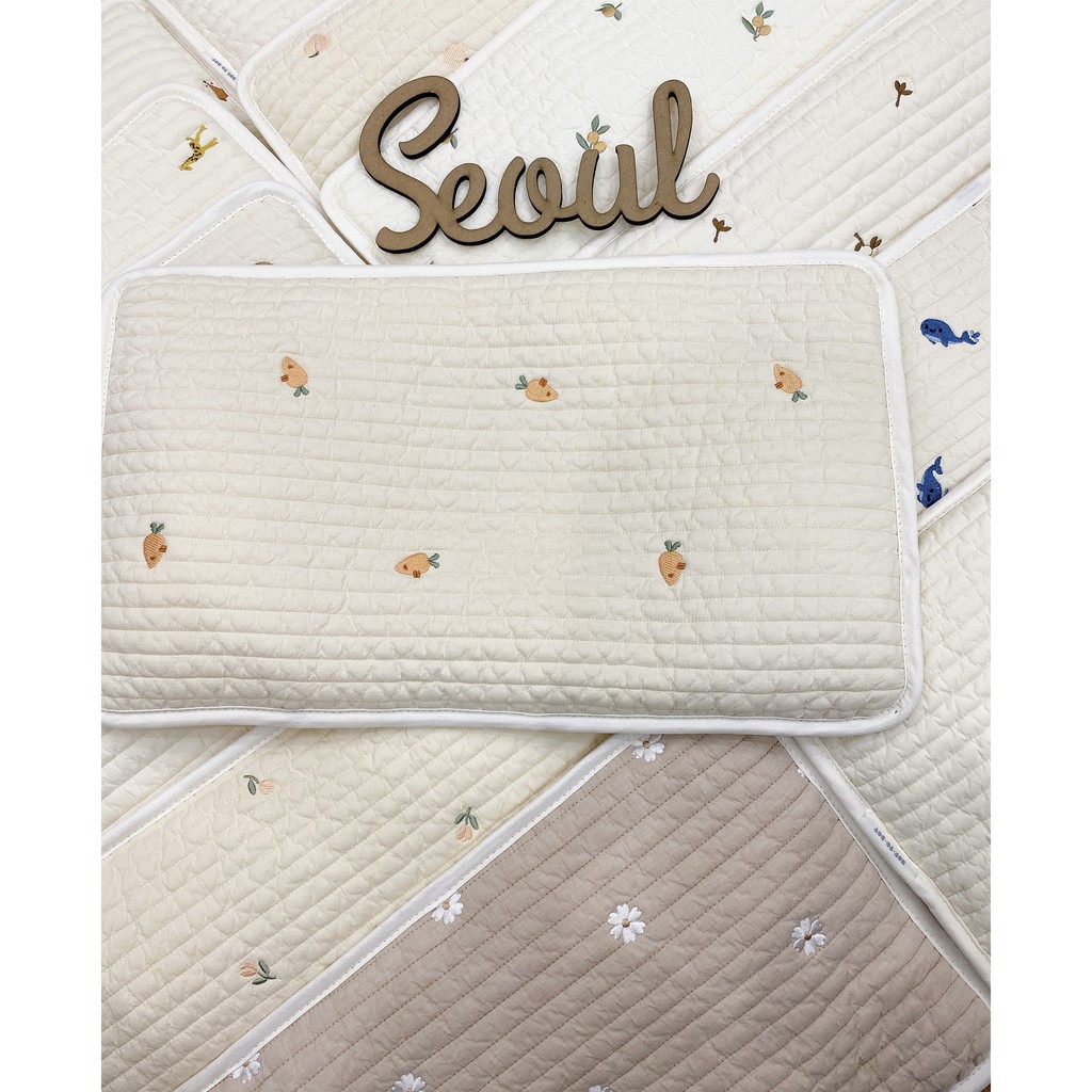 Gối chữ nhật mỏng điều hòa Malolotte Dottodot Hàn Quốc Cool air pillow cho bé made in korea, họa tiết đáng yêu