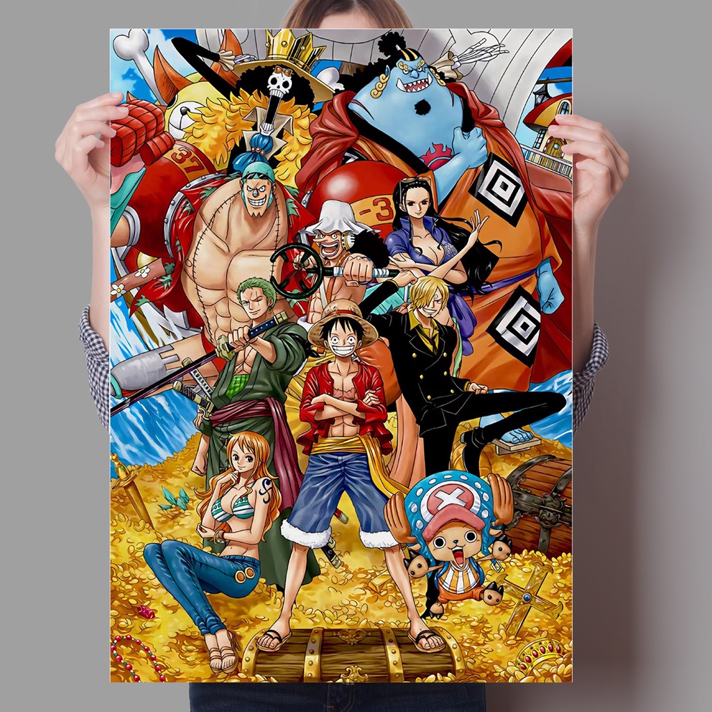 Bộ Dụng Cụ Tô Màu Theo Số DIY Họa Tiết Anime One Piece Luffy Zoro Chopper Bằng Vải Bạt Để Trang Trí Nhà