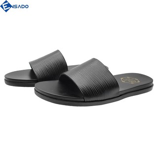 [Xả Hàng] Dép Quai Ngang Nam Dép Da Nam 1 Bản Đẹp Trẻ Trung Ensado D10263 (Đen)