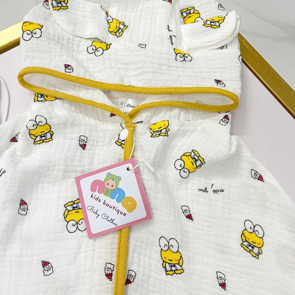Áo Choàng Chống Nắng Cho Bé Nina Kids Boutique Áo Choàng Đa Năng Tránh Gió Đi Tiêm Xô Muslin Kèm Kính Chống Giọt Bắn