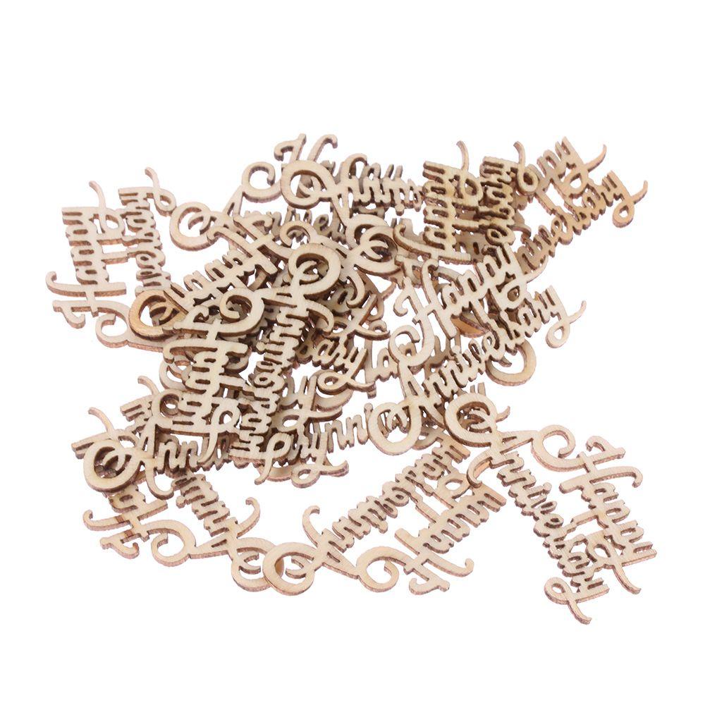Bộ 15 Miếng Gỗ Khắc Chữ Cắt Laser Treo Trang Trí Nhà