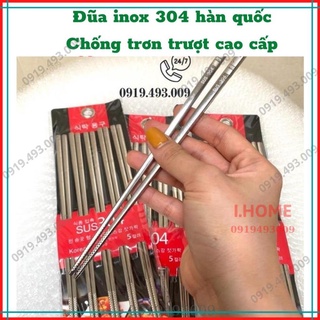 Đũa inox 304 hàn quốc chống trơn trượt cao cấp , sale sập sàn