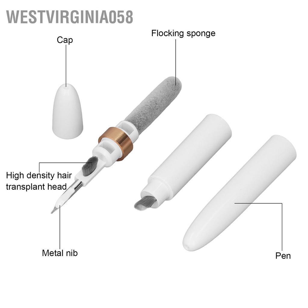 Westvirginia058 Bút làm sạch tai nghe Bluetooth đa năng Công cụ hộp đựng cho iOS