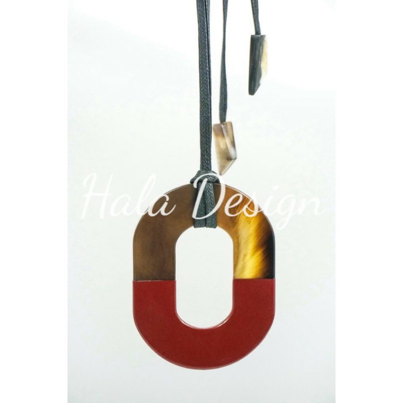 Mặt vòng sừng sơn mài, Dây chuyên sơn mài , Mặt vòng oval sơn mài, Vòng sừng H e r m e s