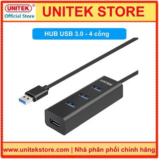 Hub Chia USB 4 Cổng Chuẩn 3.0 UNITEK Y-3089 - Hỗ trợ truyền data đến 5Gbps