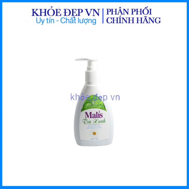 Dung dịch vệ Malis trà xanh, làm sạch, kháng khuẩn, ngăn mùi, hỗ trọ giảm viêm nhiễm phụ khoa – Chai 150ml