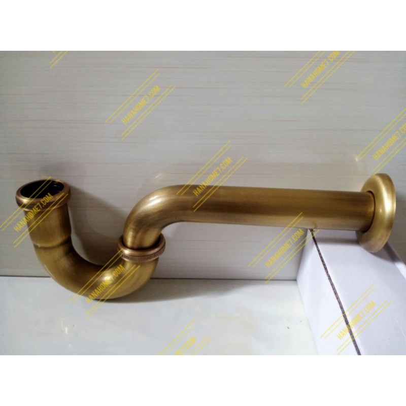 Đuôi xả nước chữ P đồng thau