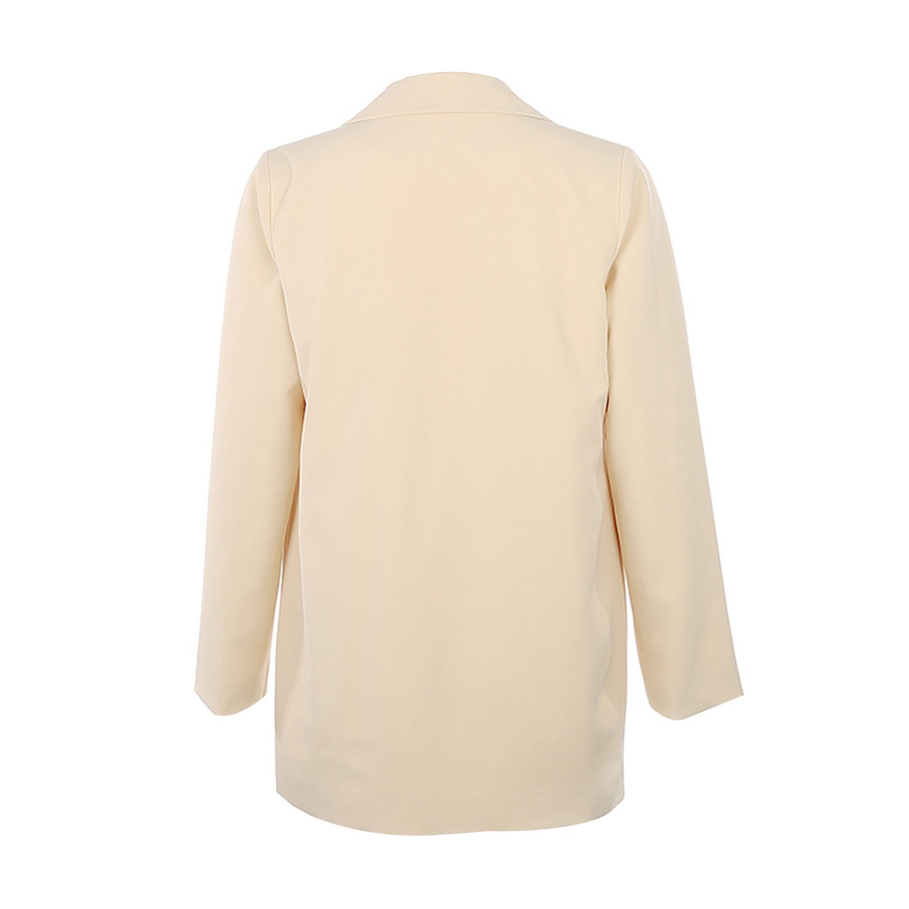 Áo Khoác Blazer Màu Trơn Tay Dài Dáng Rộng Thời Trang Cho Nữ