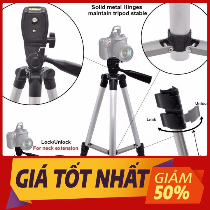 Tripod  TF 3110 chân kê máy ảnh, điện thoại về hàng, chiều dài lên đến 1m. Thích hợp cho các chị livetrime bán hàng ....