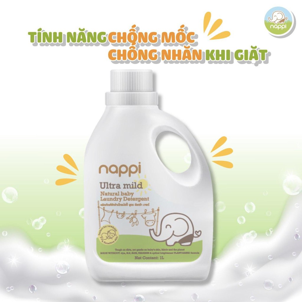 Combo 3 CHAI Nước giặt dầu cọ Nappi 1000ml