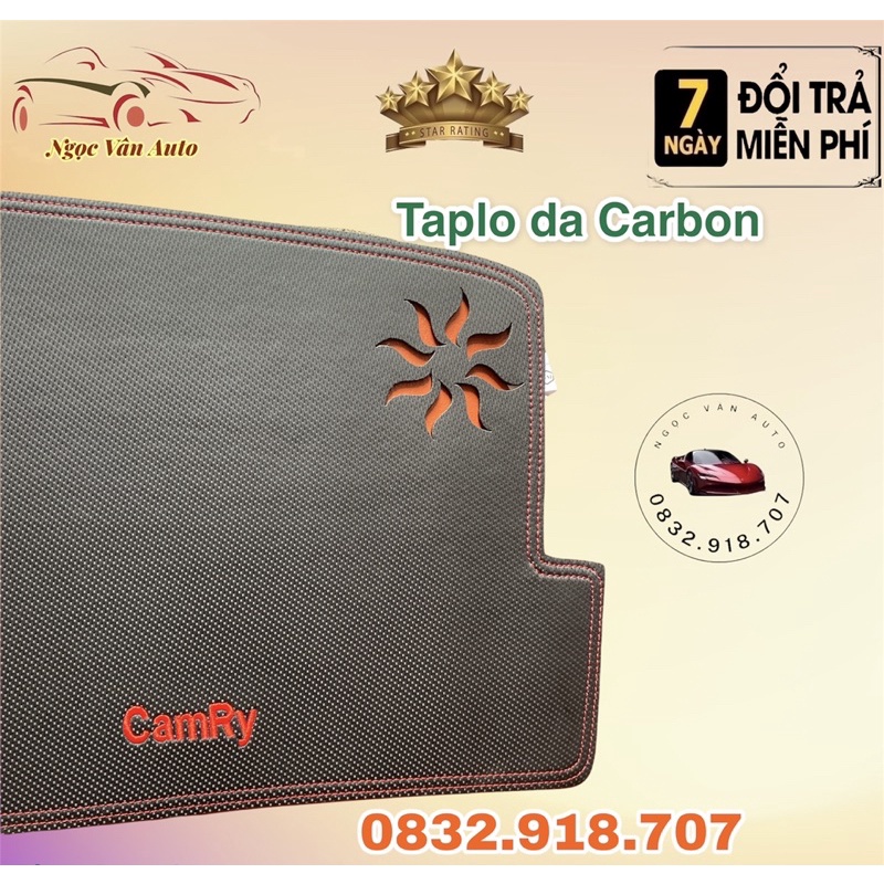 Thảm Taplo Da Camry 2018 - 2021 Da Carbon cao cấp