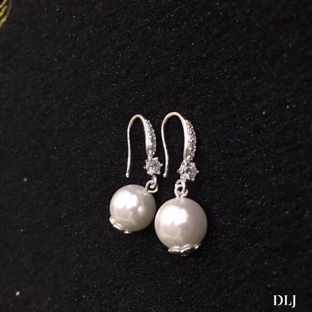 BÔNG TAI GẮN HẠT MẪU MỚI LINH MIU SILVER