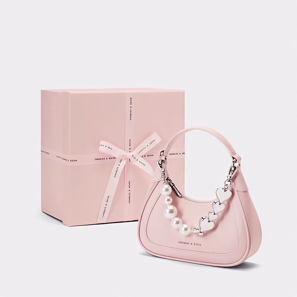 Túi cnk hobo bag dây ngọc Túi ck kẹp nách size 20 full box hồng chuẩn hàng QC nét căng - ZENI.STORE