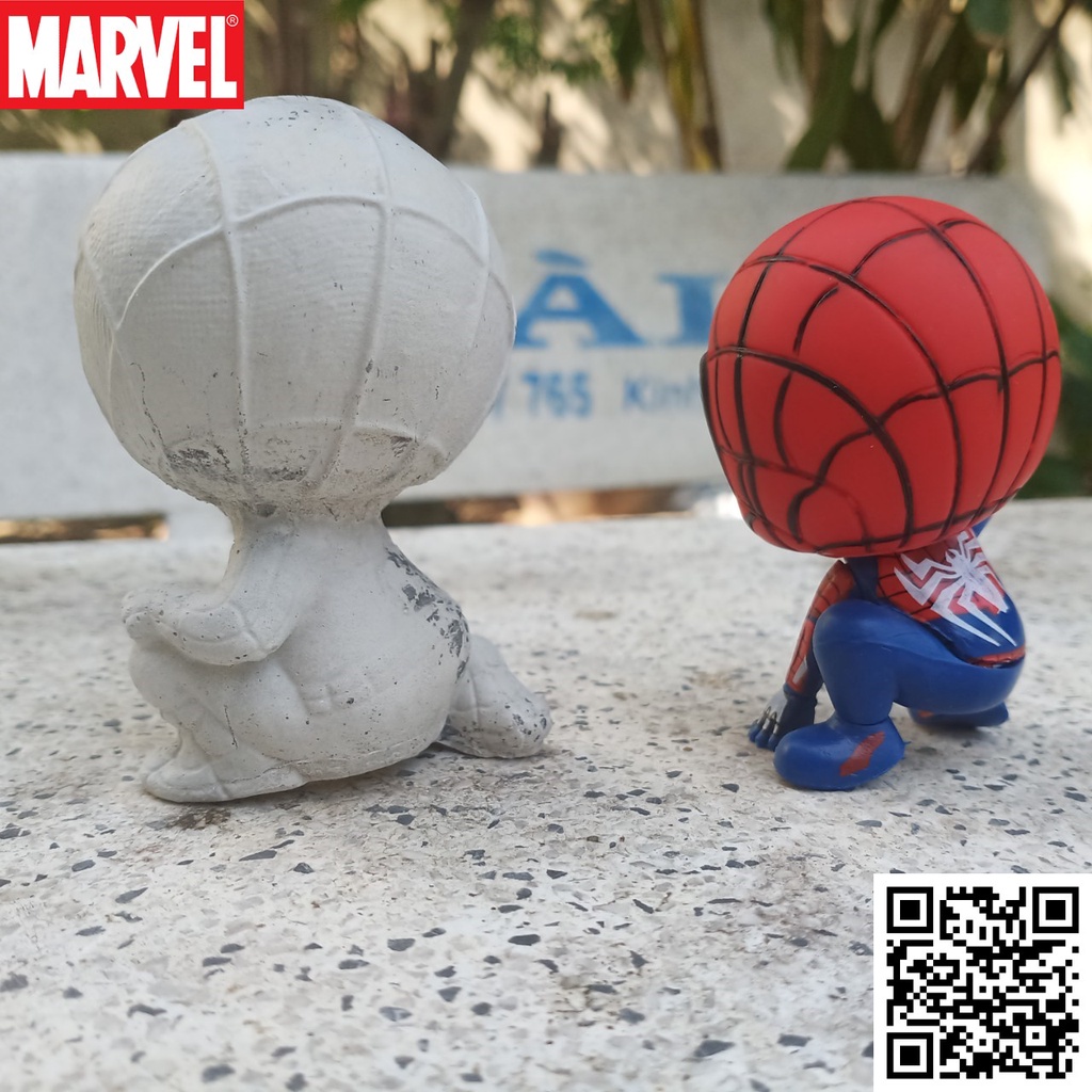 Mô hình phôi nhện chibi spider men Avenger Biệt đội siêu anh hùng 1979