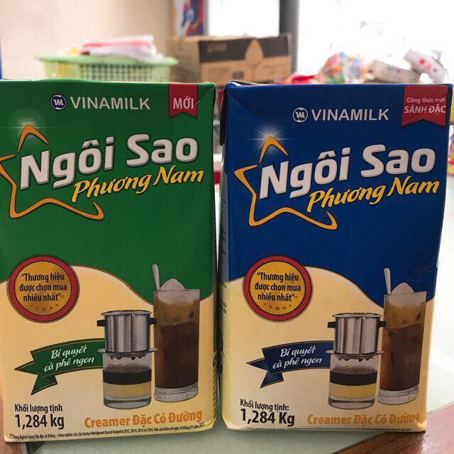 Sữa đặc ngôi sao Phương Nam xanh lá, hộp giấy 1284g